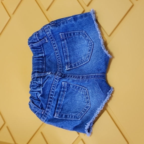 The Children's Place Girls blue Jean denim shorts 9M-12M - Picture 5 of 5